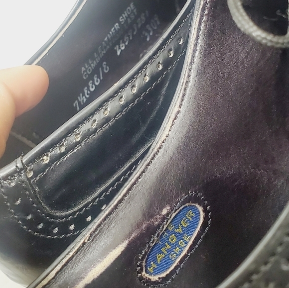 HANOVER MEN'S CLASSICS MASTERFLEX LEATHER WING TIP DRESSY SHOES SIZE 7.5 🌴✌️ - Picture 11 of 16